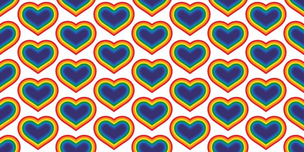 heart seamless pattern LGBT vector valentine rainbow Pride cartoon doodle scarf isolated repeat wallpaper tile background illustration design - Vektor, obrázek