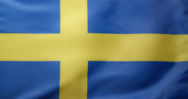 Κυματιστή σημαία της Σουηδίας ως φόντο - Πλάνα, βίντεο