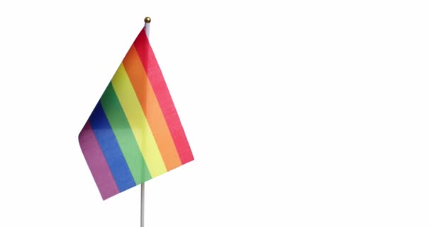 σημαία ΛΟΑΤ σε λευκό φόντο - Πλάνα, βίντεο
