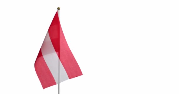 Ausztria zászlaja a fehér háttér - Felvétel, videó