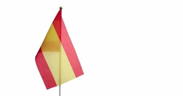 Flaga Hiszpanii na białym tle - Materiał filmowy, wideo