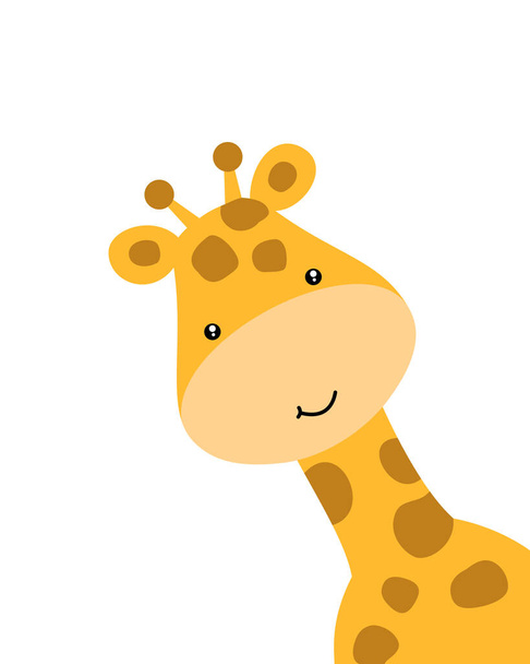 Giraffe cartoon icon, for kids sticker and t-shirt design. vector illustration. - Вектор,изображение
