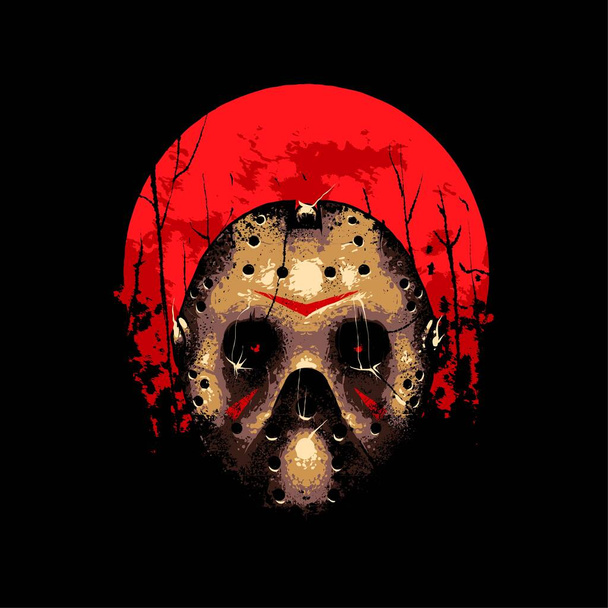 Jason Voorhees with hockey mask Illustration, Suitable for t-shirt, Apparel, Print and Merchandise Products - Vector, Image