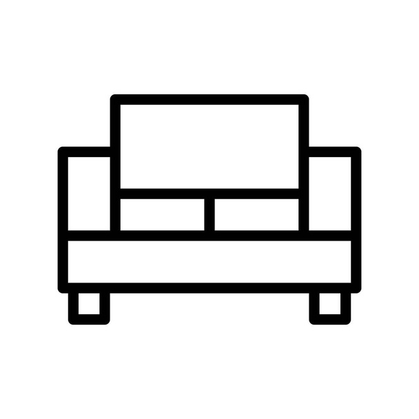 Illustration Vektor und Logo Sofa Outlines Stil. Symbol auf weißem Hintergrund. Symbolschild aus moderner Kollektion für mobiles Konzept- und Web-Apps-Design. Schönes Design perfekt. - Vektor, Bild