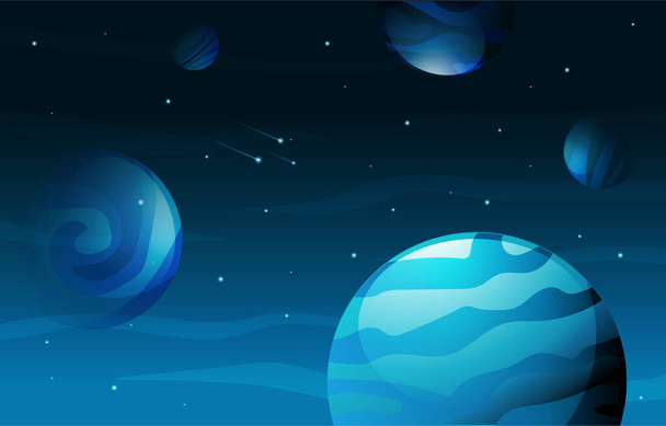 Planet Stern Himmel Weltraum Exploration Illustration - Vektor, Bild