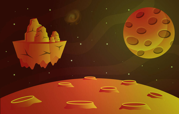 Mond Planet Stern Himmel Raum Universum Exploration Illustration - Vektor, Bild