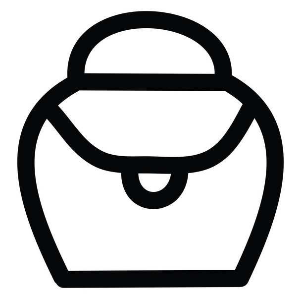 Jednoduchý birkin taška, ikona ilustrace, vektor na bílém pozadí - Vektor, obrázek