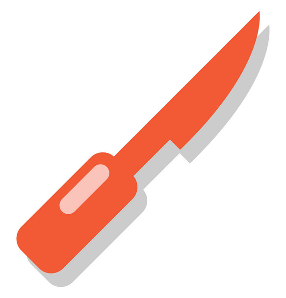 Red kitchen knife, icon illustration, vector on white background - Διάνυσμα, εικόνα