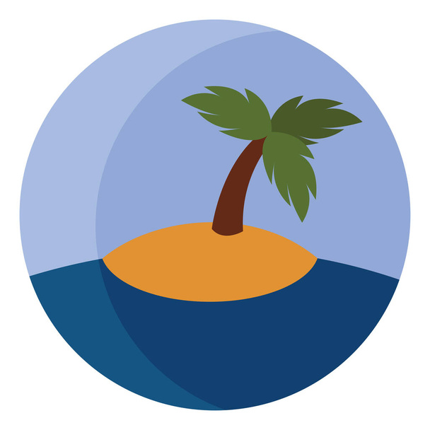 Uvízlý ostrov, ikona ilustrace, vektor na bílém pozadí - Vektor, obrázek