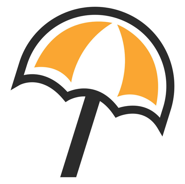 Gele parasol, icoon illustratie, vector op witte achtergrond - Vector, afbeelding