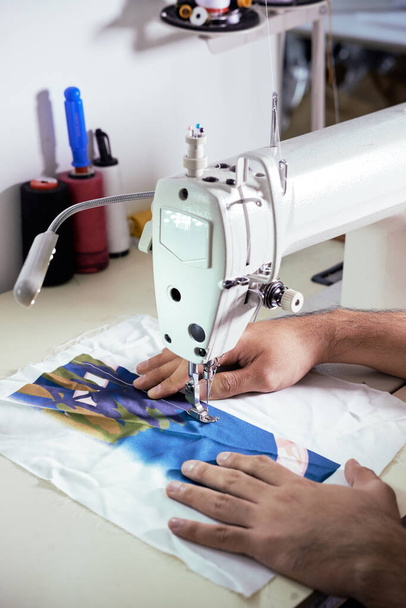 Tailor Testing Silk Fabric - Photo, image