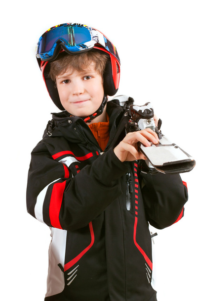 Boy with skis - Photo, Image