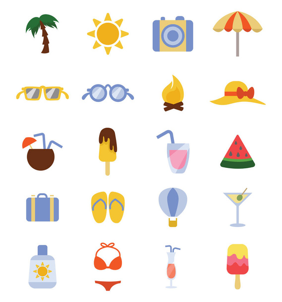 Holiday vacation, icon illustration, vector on white background - Вектор,изображение
