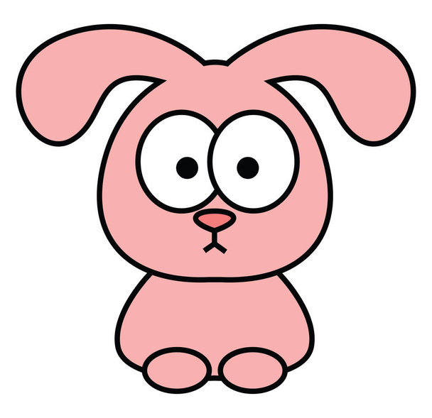 Pink Rabbit, illustration, on a white background. - ベクター画像