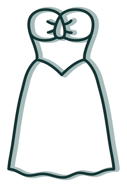 Coctail dress, illustration, on a white background. - Vector, afbeelding