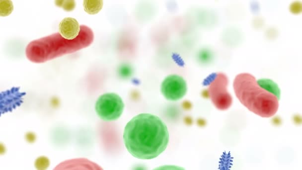 Медицинская наука Человеческие бактерии здоровья внутри человека - Кадры, видео