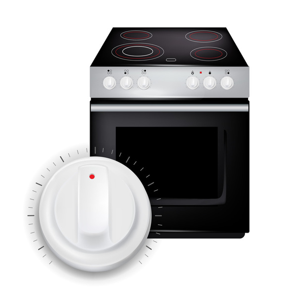 Modern cooker with button knob isolated - Vector, Image
