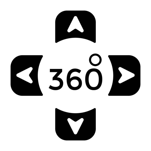Konstrukcja ikony obrotu 360 stopni - Wektor, obraz