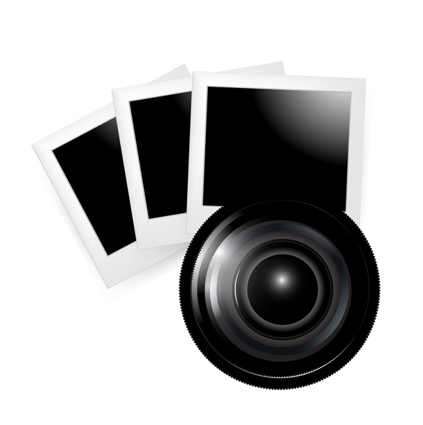 lente de cámara con fotos aisladas
 - Vector, imagen