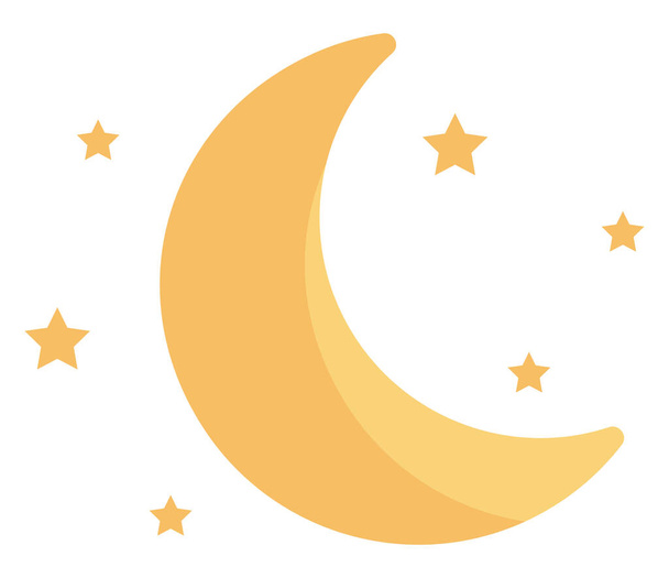 Young moon, illustration, on a white background. - Vector, Image