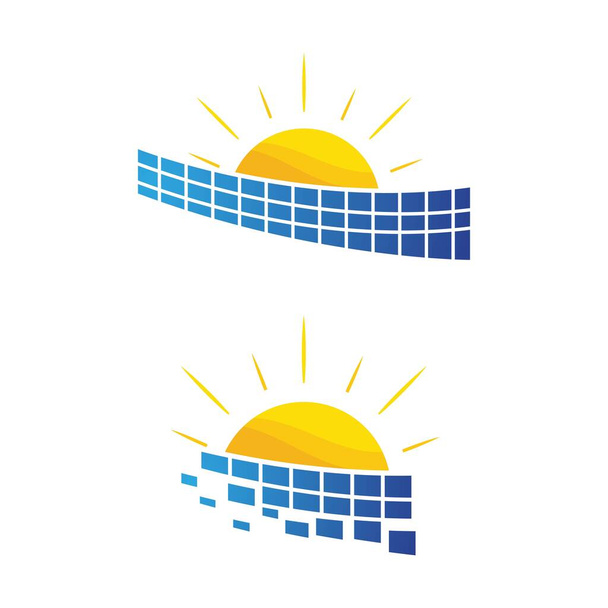 太陽エネルギーベクトルアイコンイラストテンプレート - ベクター画像