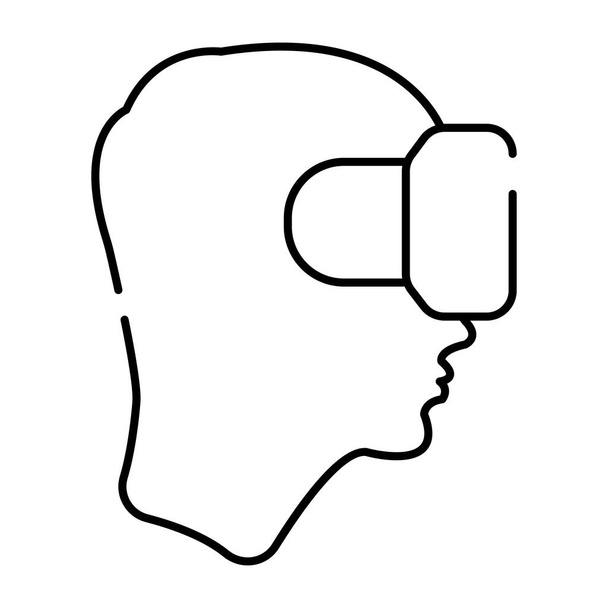 Ícone de acessório de óculos, design linear de óculos vr - Vetor, Imagem