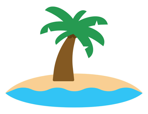 Gestrandete Insel, Illustration, auf weißem Hintergrund. - Vektor, Bild