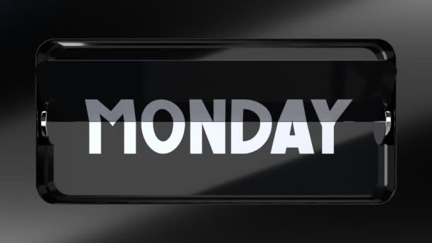 1週間の反転カレンダー-日曜日から土曜日まで、シームレスなループ- 3D 4kアニメーション(3840x2160 px). - 映像、動画