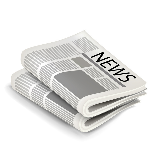 dois jornais de notícias isolados em branco
 - Vetor, Imagem