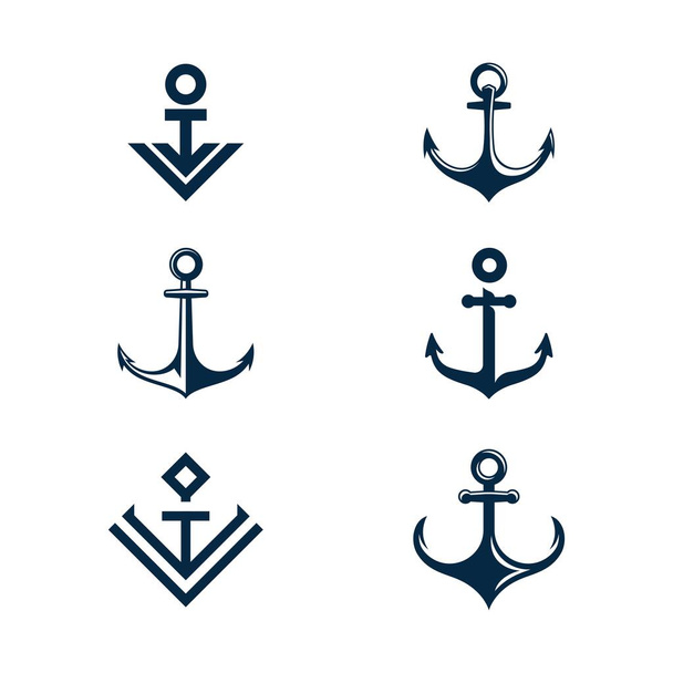 Anchor simgesi Logo Şablon vektör çizimi - Vektör, Görsel