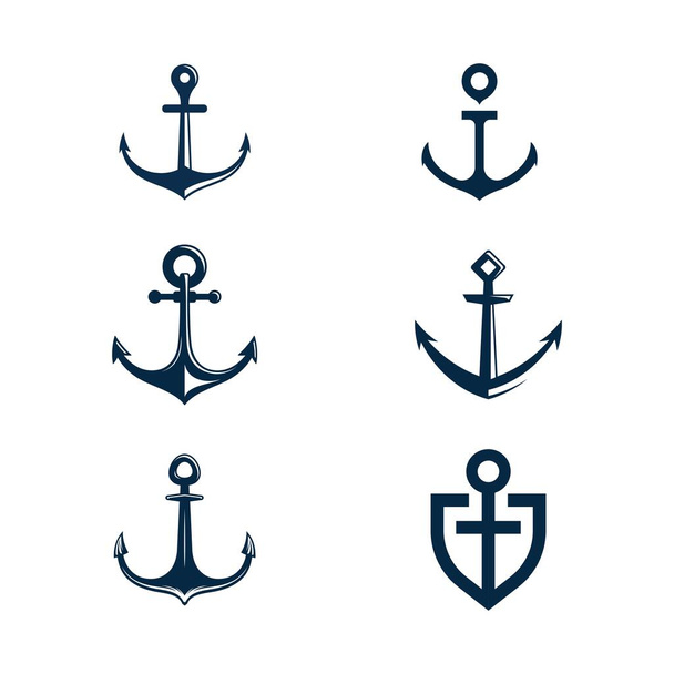 Anchor simgesi Logo Şablon vektör çizimi - Vektör, Görsel