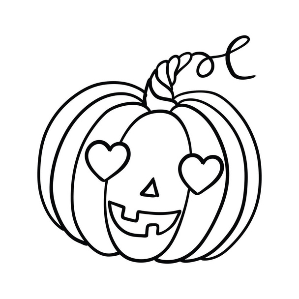 Halloween pumpkin. Vector concept in doodle and sketch style. Hand drawn illustration for printing on T-shirts, postcards. Icon and logo idea. - Vector, imagen