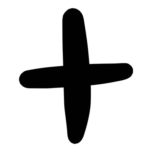 Una estrella o un icono de miniatura. Un icono negro vectorial dibujado a mano sobre un fondo blanco. - Vector, Imagen