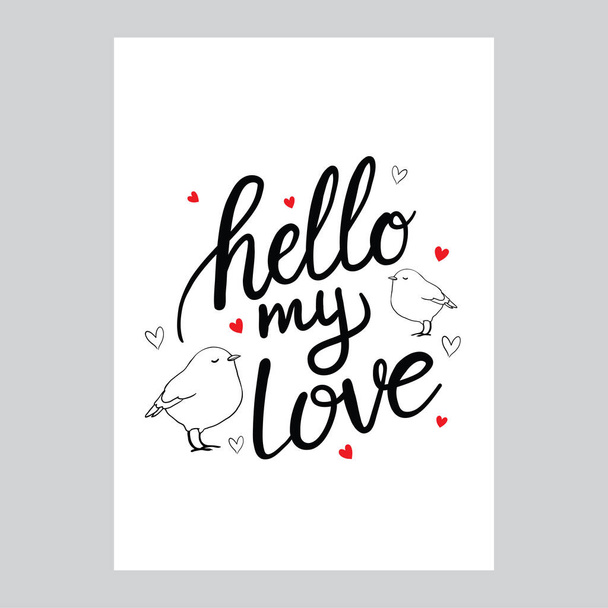 A printing house for Valentine's Day with cute hand-drawn hearts. Vector, illustration - Vektor, kép