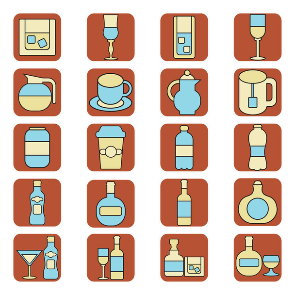 Drinks at the bar, illustration, vector on a white background. - Vector, Image