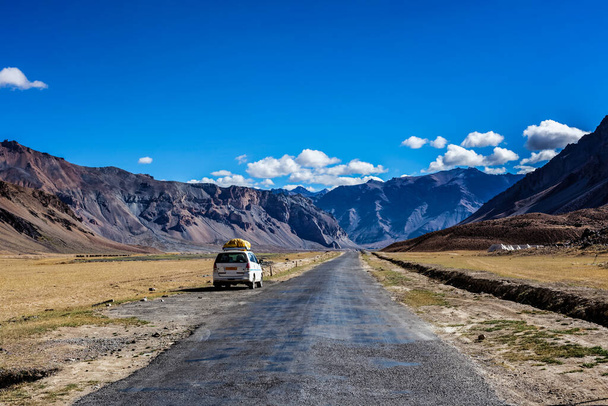 Manali-Leh road in Himalays with car - Photo, Image