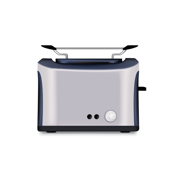 single toaster isolated on white - Вектор,изображение