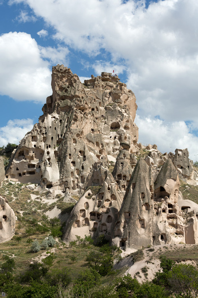 View of Uchisar castle in Cappadocia , Turkey - Φωτογραφία, εικόνα