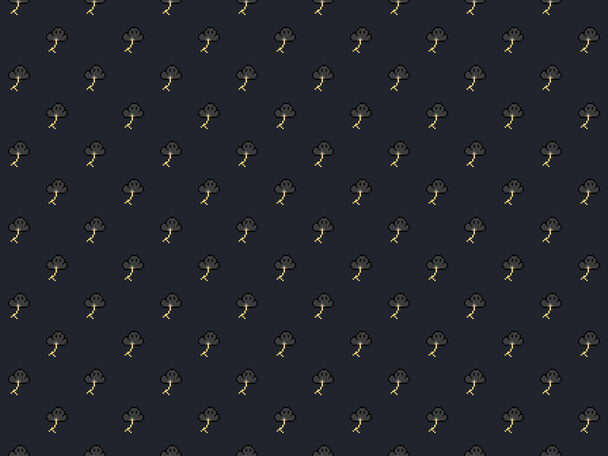 Pixel fond nuage de tonnerre 8 bits - motif haute résolution sans couture - Photo, image