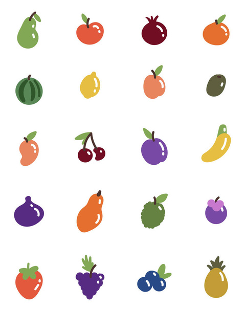 Vers fruit, illustratie, vector op een witte achtergrond. - Vector, afbeelding