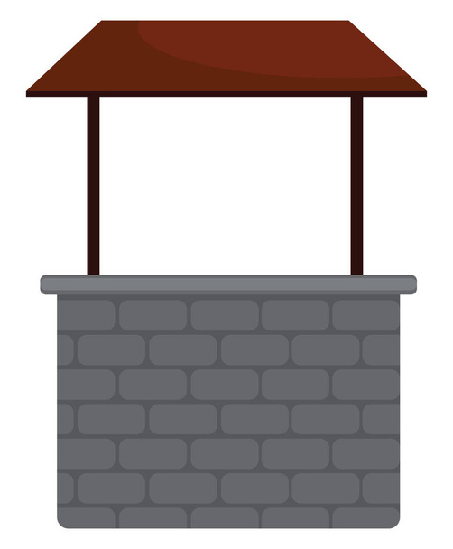 Wishing well, illustration, vector on a white background. - Vector, Image