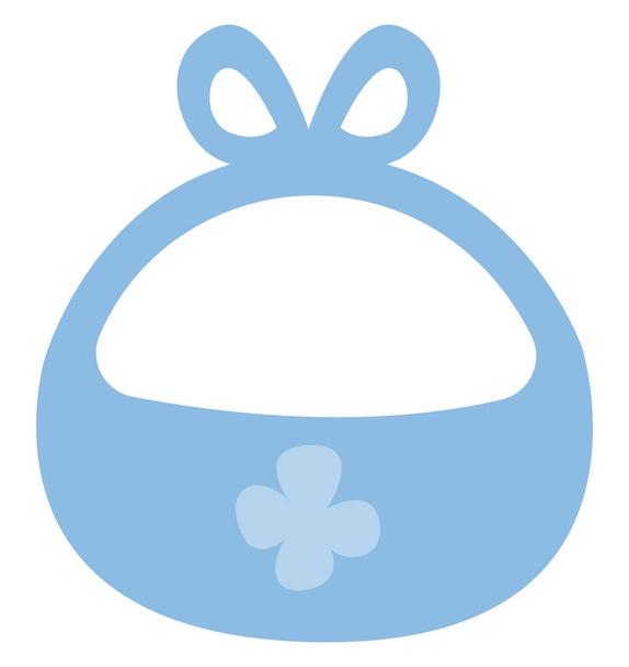 Bavoir bébé bleu, illustration, vecteur, sur fond blanc. - Vecteur, image