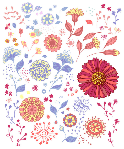 Decorative flowers - Vektor, obrázek