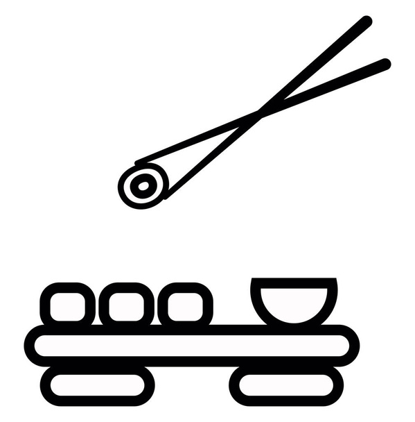 Kína sushi tekercs, illusztráció, vektor, fehér alapon. - Vektor, kép