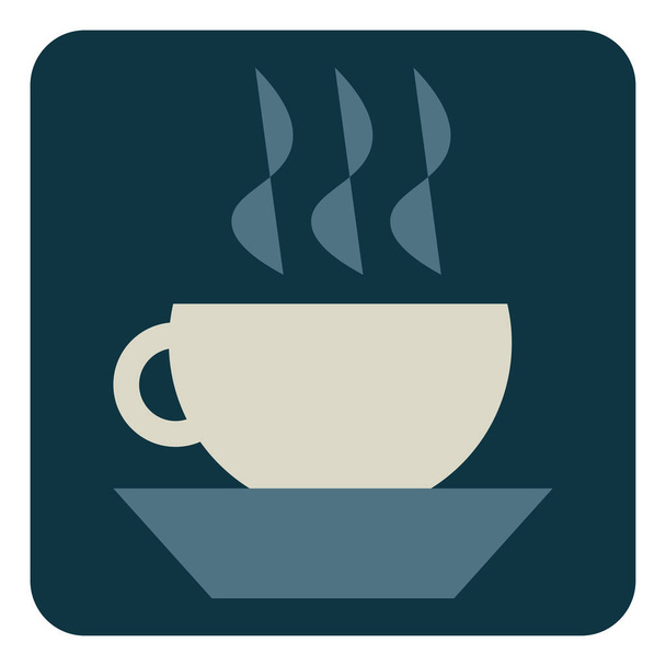 Warme kop koffie, illustratie, vector, op een witte achtergrond. - Vector, afbeelding