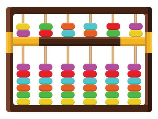 Colorful abacus, illustration, vector on white background. - Vector, Imagen