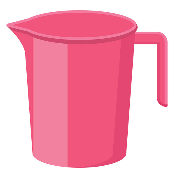 Pink bath mug, illustration, vector on white background. - ベクター画像