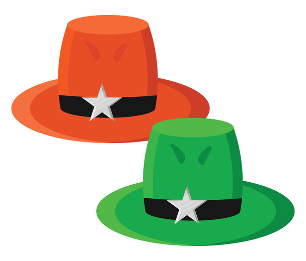 Sheriffs hat, illustration, vector on white background. - Vector, Image