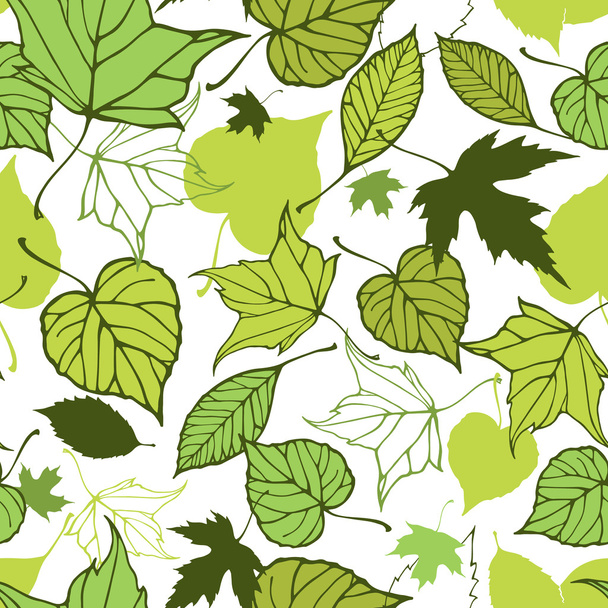 Seamless pattern with stylized decorative leaves - Wektor, obraz