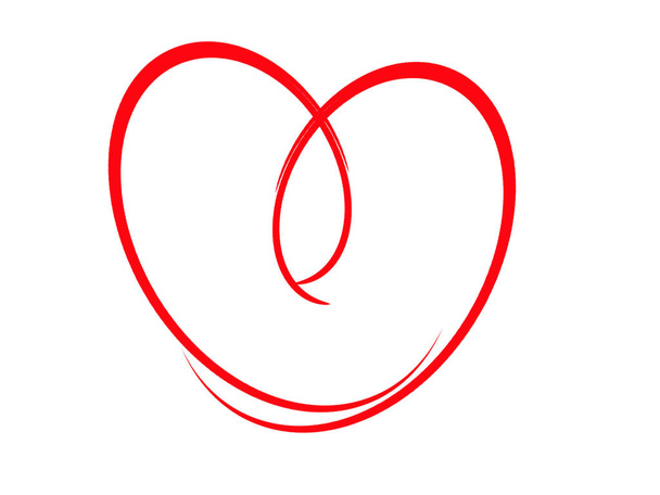 rotes Herz kreativ auf weißem Hintergrund. - Foto, Bild